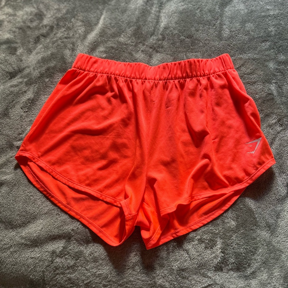 Gymshark Women's Athletic Shorts - Vibrant Coral orange